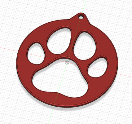 llavero huella animal compagnie perro pouvez chien 3d print model - Mito3D
