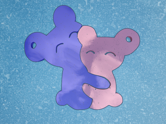 llavero koala para couples san valentin multicolore amor amitié copains 3d print model - Mito3D