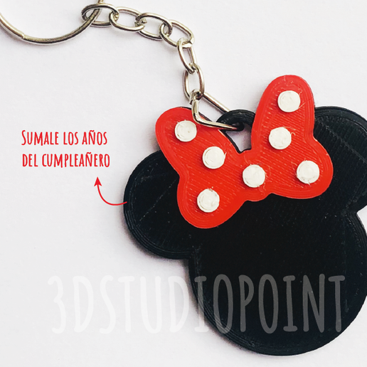 llavero minnie mickey keychain llaves colores personajes mouse 3D print model - Mito3D