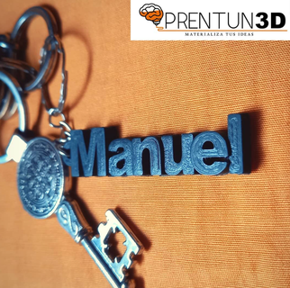 llavero nombre manuel name keychain Jewelry with key chains rings 3d print model - Mito3D