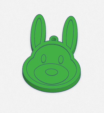 llavero collar cara conejo joyería joya pendientes lindo animal 3d print model - Mito3D