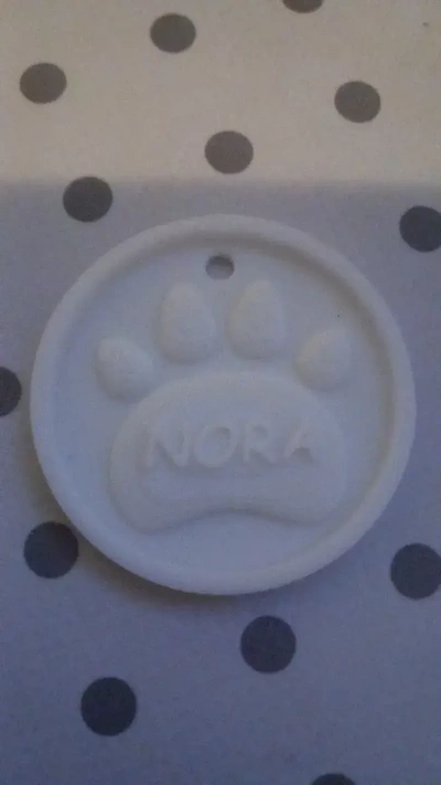 llavero personalizável huella cão chaveiro dedo identificação perro 3d print model - Mito3D