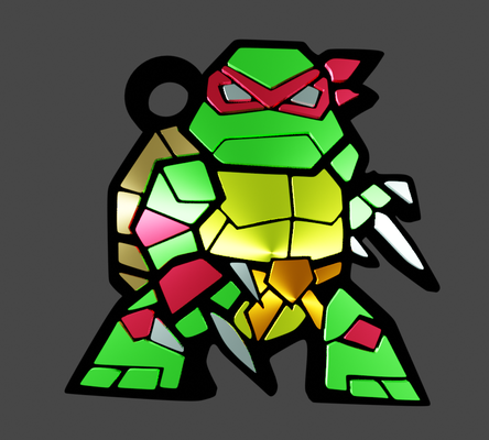 llavero rafael raphael tortuga ninja adolescente mutante héroe tortugas 3d print model - Mito3D