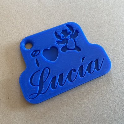 llavero stitch personalizado diseño nico regalo nombre iniciales grabado accesorio moda estilo disney colgante detalles elegante especial creatividad original personalidad 3d print model - Mito3D