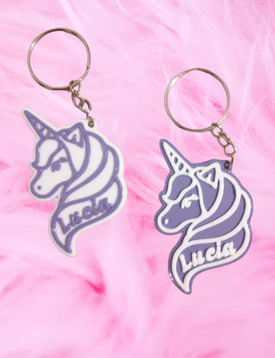 llavero unicornio fashion unicorn keychain souvenier 3D print model - Mito3D