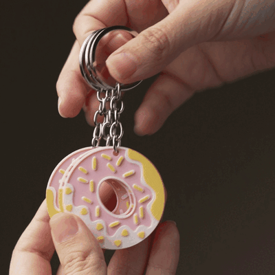 llaveros donne bijoux llavero clé pendiente donut porte clés 3d print model - Mito3D