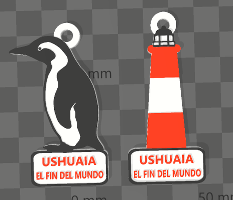 llaveros recuerdos de ushuaia ping ino faro argentina 3d print model - Mito3D