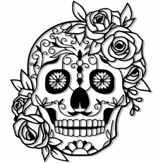 piagnucolona messicano cranio Rose arte calaca zucchero morto giorno Halloween 31st ottobre 3d print model - Mito3D