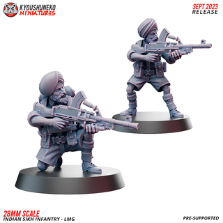 lmg - indian sikh infantry ww2 Game action bolt gun india machine soldier wargaming kyoushuneko 3d print model - Mito3D