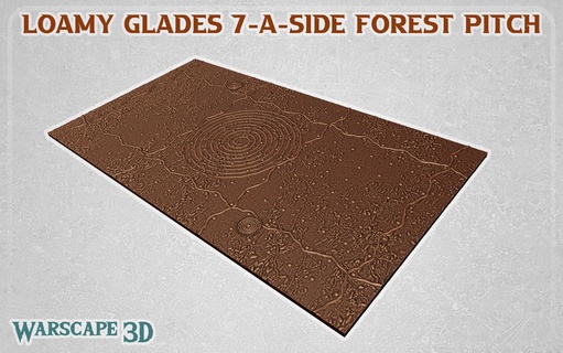 loamy glades 7-a-side fantasy football pitch field bowl stadium dugout blood mud wood forest 3d print model - Mito3D