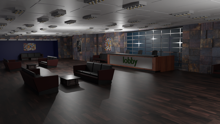 lobi iç resepsiyon ışık süspansiyon okaliptüs faliyet alani sahne salon antre giriş yolu ocak ofis 3d print model - Mito3D