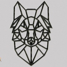 lobo wolf loup art geometrical shapes animal collection geometric animals forms shape animaux forme g om trique 3d print model - Mito3D