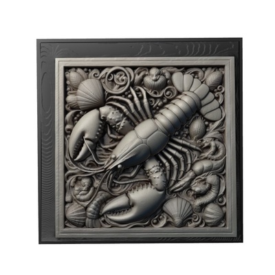 istakoz hayvan rahatlama sanat hayvanlar yeggi mito3d büst google kolye madalyon animal relief wall art duvar 3d print model - Mito3D