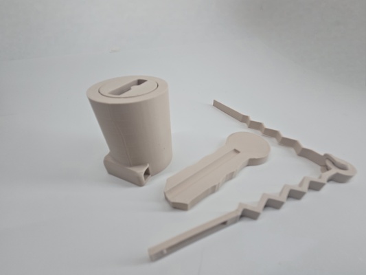 kilitli anahtar yonga klips yazdır in yer ev kilit cips güvenli kilitleme yerinde basılmış baskı yeri işkence testi meydan okuma 3d print model - Mito3D