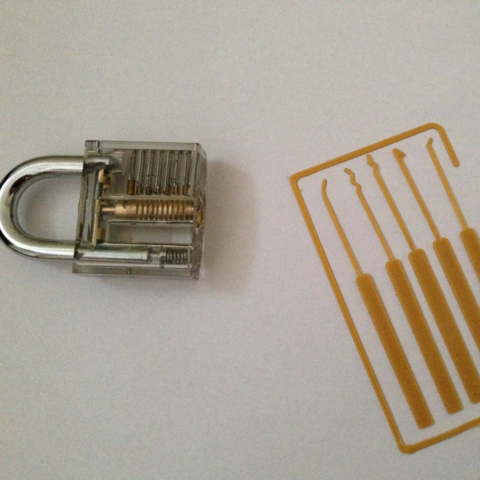 lock pick set card tool padlock key 3D print model - Mito3D