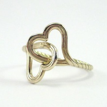 bloccato amore anello gioielli i cuori insieme intrecciata chris fischer fischfluous 3d print model - Mito3D