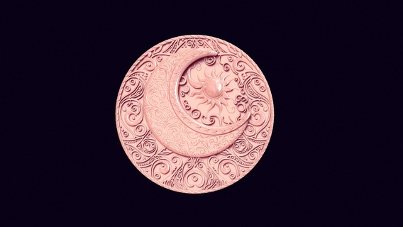 medalhão lua elenco pingente coulomb pendente joia jóias decorações ornamentação ornamentais bas relief jóia colar joalheria 3d print model - Mito3D