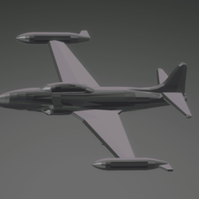 lockheed t-33a kayan yıldız oyun araç usaf jet eğitmen gerçek uçak 3d print model - Mito3D