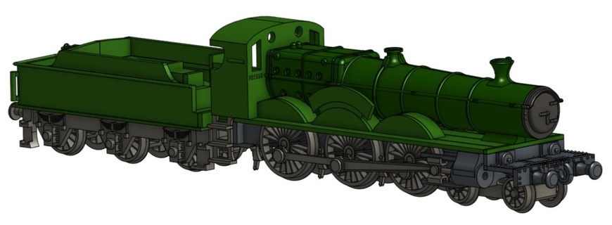 locomotive ho great western railway 2900 class saint 2-6-0 4-6-0 steam 3d print model - Mito3D
