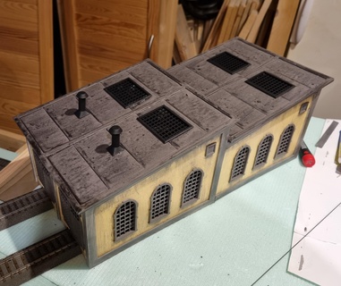 locomotive shed c track h0 1 87 model railroad c-track rklin making railway roundhouse 3d print model - Mito3D