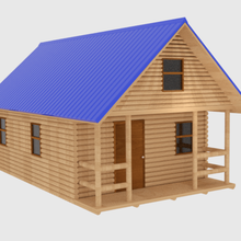 günlük kabin oyun kamp woodland çam ağaç ahşap mimarlık mimar kapalı açık orman bina ev 3d print model - Mito3D