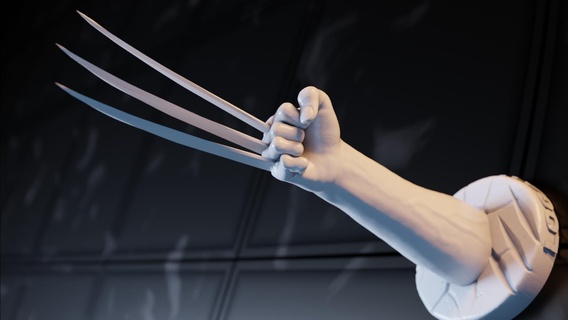 Logan Wolverine pençeler 3d Yazdır heykel el pençe cgdroid dc hayret süper kahraman güç silah x23 Wolverineclaws minyatür x çizgi roman figürinler 3d print model - Mito3D