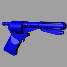 logans run ds revólver prop pistola a arte rifle arma sandman logan executar blaster sci fi gratuito 3d print model - Mito3D