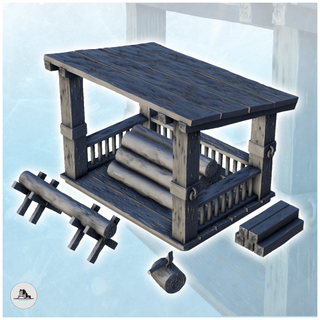 logger's platform accessories 2 - pirate jungle island beach piracy caribbean medieval wargaming architecture tabletop miniatures scenery wargame game terrain house middle age tropical buccaneers corsairs sea harbour historical modern 3d print model - Mito3D