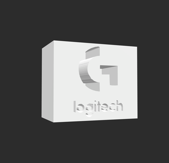 logitech logo ayakta durmak tekerlek sembol tuş takımı fare kulaklık 3d print model - Mito3D