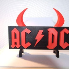 logo artilugio ac dc AC DC música rock cabecera lámpara 3d print model - Mito3D