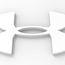 logo under armour gadget 3d 3dmodel stl cartello portachiavi arte macchina 3d print model - Mito3D