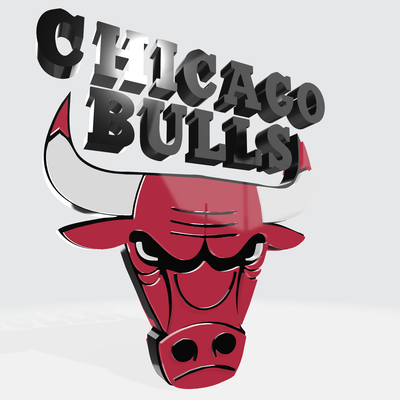 logo 3d model team chicago bulls nba 3d print model - Mito3D