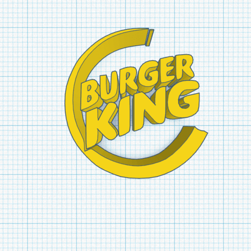 logo Burger Roi arte art King restaurante Hamburger comida rapide poêle célèbre marque 3D print model - Mito3D