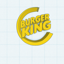 Logo Burger König arte Kunst King Restaurant Hamburger comida schnell Pfanne berühmt Marke 3d print model - Mito3D