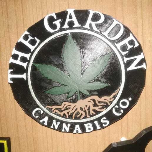 logo garden cannabis weed 3D print model - Mito3D