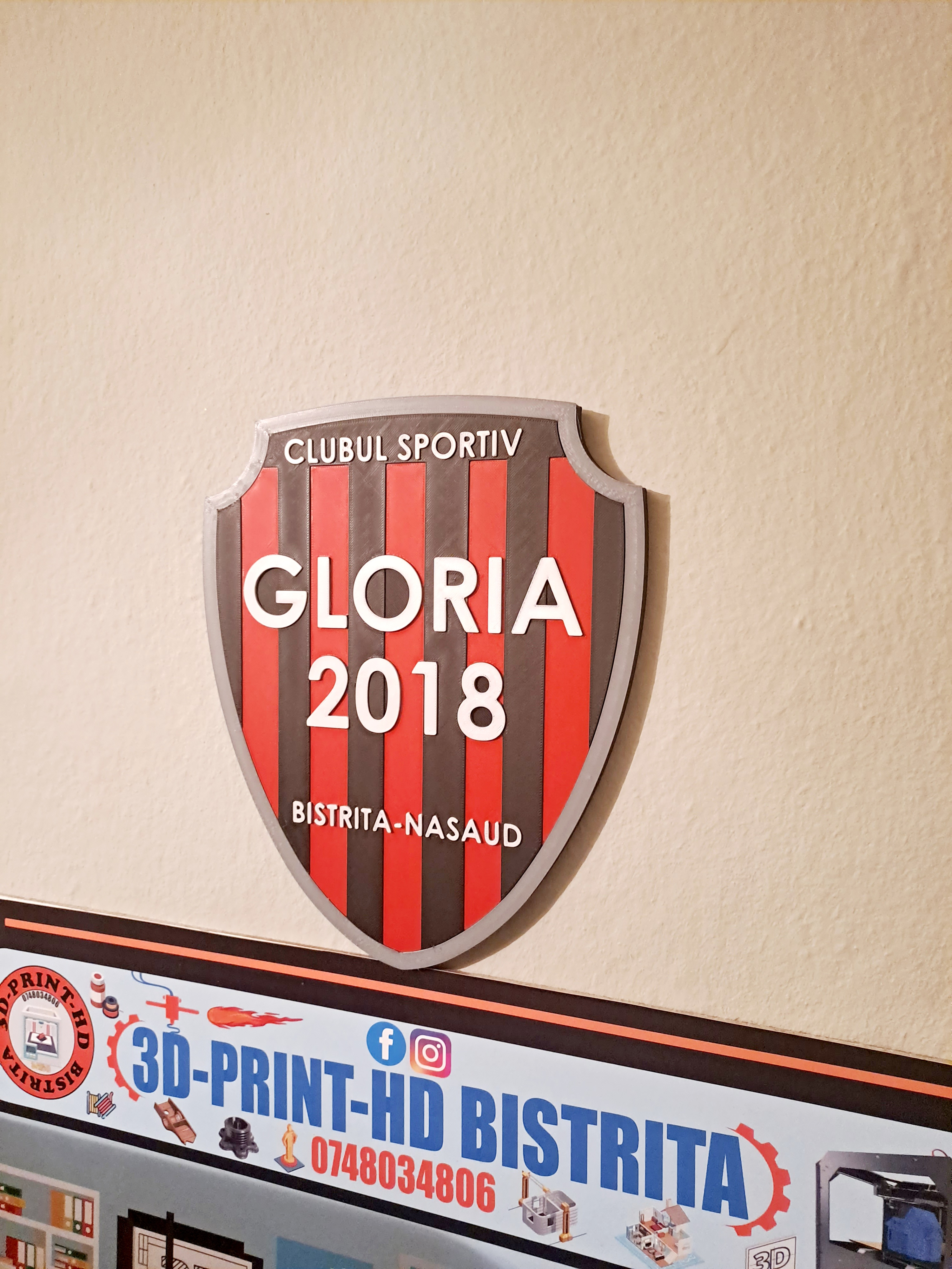 logo gloria bistrita 2018 gloriabistrita fotbal design brand romania fotball hanbal 3D print model - Mito3D