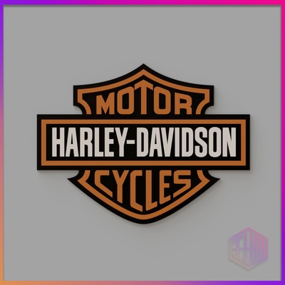 logo harley davidson moteur cycles porte clés moto 3d print model - Mito3D
