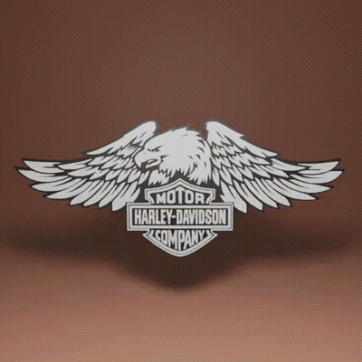 logo harley davidson guila cartel letrero colgante cuadro f cil motos moteros rock metal libertad eagle 3d print model - Mito3D