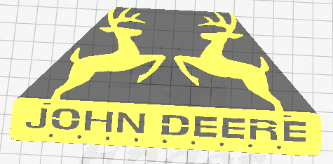 logotipo John Deere veado agrícola trator Fazenda 3d print model - Mito3D