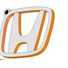 tecla del logotipo de anillo varios logo clave honda 3d print model - Mito3D