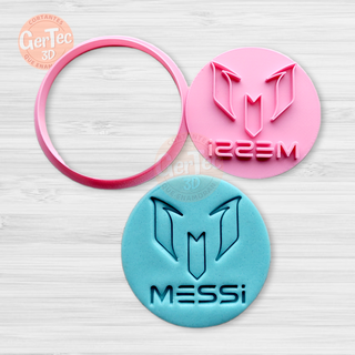 logo messi cutter stamp cookie teh goat 10 seal mass cookies cold porcelain ceramics 3d print model - Mito3D