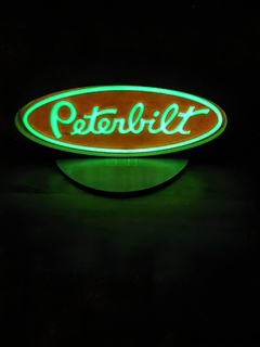 logo Peterbilt lampada scatola banca retrò luce camion 3d print model - Mito3D