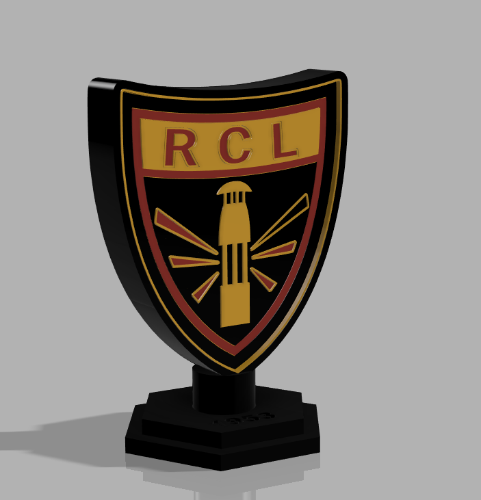 Logo rclens geringer Fußball Emblem Linse 3D print model - Mito3D