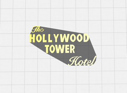 logo crepuscolo zona Torre terrore disneyland Parigi hollywood Hotel portachiavi disney hth attrazione Topolino forma piace chiave 3d print model - Mito3D