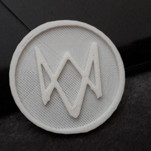 logo watch dogs jóias wd wd2 2 jogos de vídeo ubisoft 3d print model - Mito3D