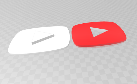 logotipo Youtube 2 partes deco jogos vídeo 3d print model - Mito3D