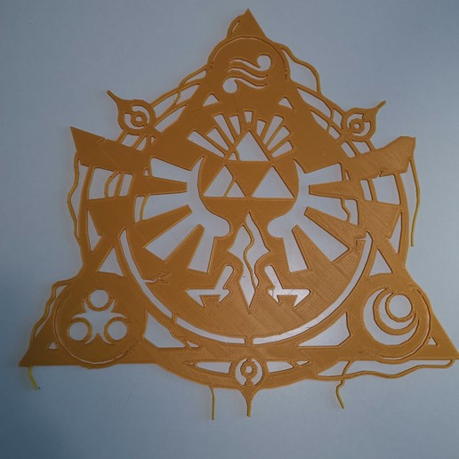 logo de zelda triforce hyrule 2d casa el logotipo enlace leyenda 3D print model - Mito3D