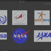 logotipos de la agencia espacial gadget esa roscosmos cnsa jaxa isro nasa el logotipo símbolo 3d print model - Mito3D