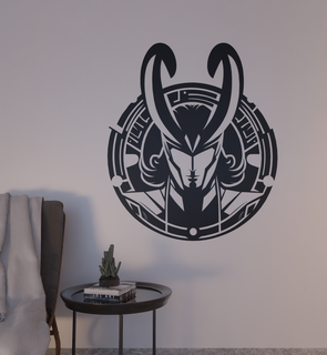 Loki 2d mur art merveille décorations décoration silhouette ucm Accueil maison intérieur 3d print model - Mito3D