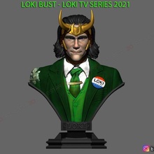 loki busto tv serie 2021 maravilla historietas 3d impresión modelo cosplay héroe súper cabeza hombre Acero capitán casco lokimask lokitvseries lokibust2021 3d print model - Mito3D